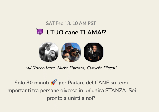 Parliamo da cani su Clubhouse
