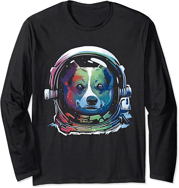 maglietta Corgi nello spazio