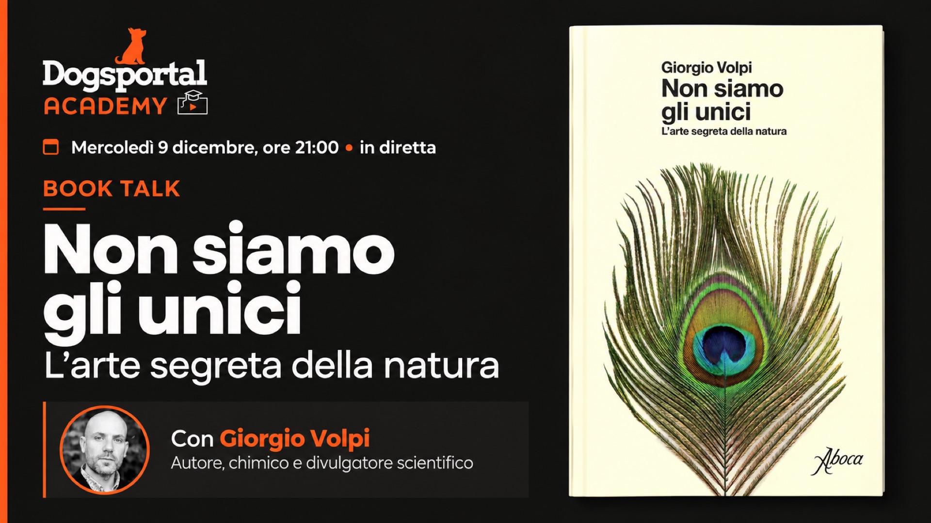 Giorgio Volpi e la copertina del libro Non siamo gli unici
