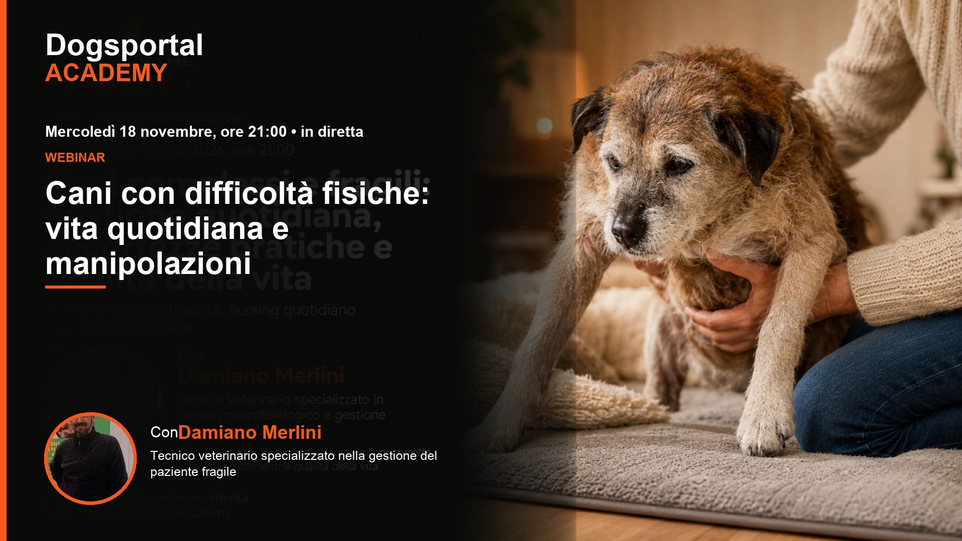 Damiano Merlini – Cani con difficoltà fisiche